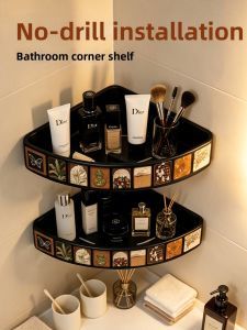 ARTPIONEER | Corner No-Drilling Antique Bathroom Shelf