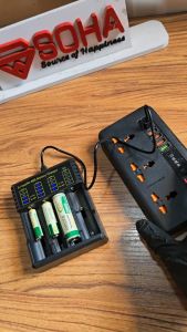 CHB-010 Charger Universal 4 Slot Kabel USB Type C Casan batre 18650 3.7V 1.2V AA AAA 18650 21700 26650