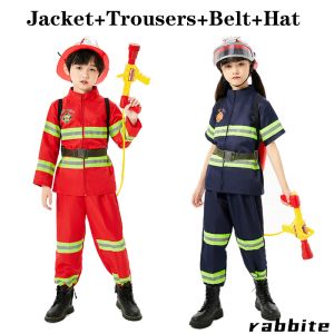 Rabbite Fireman Costume for Kids Boy Cosplay Costumes Children Uniform Halloween Firefighter Costume for Kids