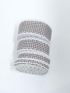 5yards 10/15/25/38mm Polyester Frayed Edge Brown Plaid Ribbons for DIY Gifts Bouquet Wrapping Bows Clothes Decoration
