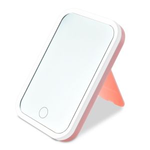 3-colors Touch Screen LED Mirror Vanity USB Rechargable Vanity Folding Portable Square Mirrors Portable Standing Vanity Mirroir Cosmetics Mirror