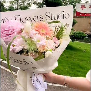 [5 LEMBAR] WP089 - KERTAS PEMBUNGKUS BUKET BUNGA FLOWER WRAPPING LOVE SUMMER KOREAN STYLE BOUQUET FLORIST ANTI AIR