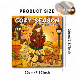 COZY SEASON Coloring Book for Adults Featuring Cartoon Bold-easy Patterns for Relaxation DIY Painting Drawing Books