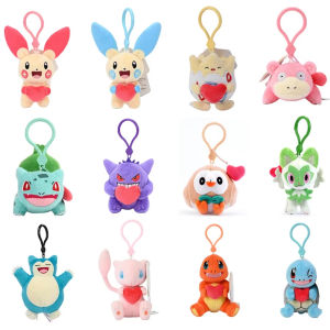 Gengar Jigglypuff Bulbasaur Plush Toys Pokemon Stuffeds Mimikyu Mew Togepi Keychain Backpack Pendant Keyring Birthday Gifts
