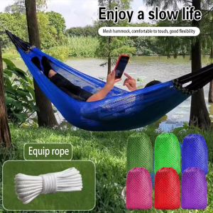 Travel Hammock with Storage Bag Duyan Ice Silk Hammock Camping Hiking Outdoor Foldable Hammock
