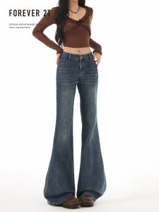Forever 21 Low Waist Bell Bottom Jeans Womens Slim Fit American Style Hot Girl Narrow Version Blue Grey Denim Pants