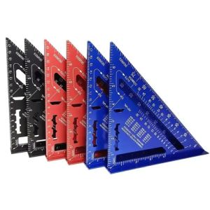 7Inch Triangle Ruler Measurement Tool Aluminium Alloy Carpenter Tool Metric Woodworking Tools Speed Try Square Triangular Metric