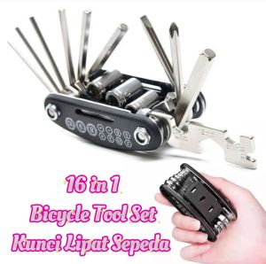 Kunci Pas Sepeda 16in1 Bike Toollkit Alat Kunci Sepeda Lipat Portable