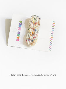 กิ๊บติดผมรูปปากเป็ดสีสันสดใส ทำจากเส้นด้าย สำหรับเด็กผู้หญิง ด้านข้าง กิ๊บติดผม รูปปากเป็ดสีสันสดใส ตกแต่งผม