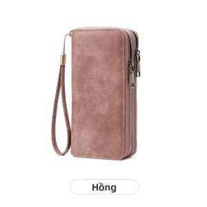 Ví Dài Nữ MIYIN Hai Khóa Kéo Chống RFID Chất Liệu Da Cao Cấp Kiểu Dáng Cổ Điển Ví Cầm Tay Đa Năng Dung Tích Lớn