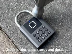 Fingerprint Combination Lock Outdoor Locker Padlock With 9 Digit Button Password Bluetooth APP