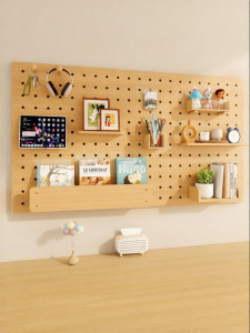 BEIQIVI | Customized Solid Wood Pegboard Shelving Unit Accessories