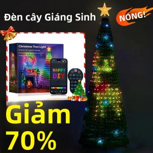 Đèn LED Thông Minh Trang Trí Cây Thông Noel 6.9FT Hình Sao 400 Đèn LED Dùng Trong Nhà Và Ngoài Trời Đèn Dây Trang Trí Lễ Hội