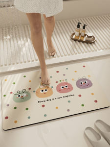 พื้นรองเท้าห้องน้ำดูดซับน้ำได้ดี พื้นรองเท้ากันลื่นสำหรับประตูห้องน้ำและห้องครัว พื้นรองเท้าแบบแห้งเร็ว พื้นรองเท้าสไตล์โมเดิร์นสีสันสดใส