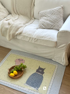 Original No!why Shop Entrance Carpet Anti-slip Pet Mat Silk Circle Home Decor Modern Simple Style Rectangular Shape Washable