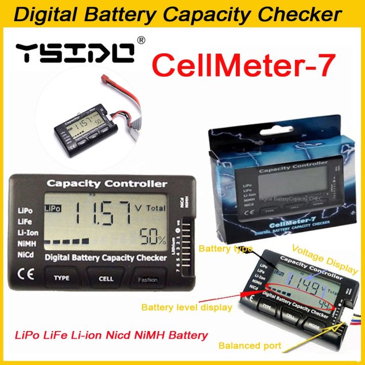 YSIDO RC CellMeter-7 Digital LiPo LiFe Li-ion Nicd NiMH Battery ...