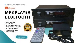 Modul MP3 Player Bluetooth Radio FM Siap Pakai Free Kabel AUX Adaptor