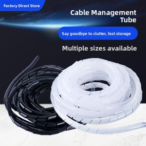 Waterproof Spiral Wire Bundle Tube 6mm 8mm 10mm Black White Protective Cover Wire Wrapping Tube Family Organization Tools