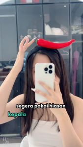 Nubri COD Bando Kepala Cabai Headpieces Halloween Cosplay Simpai Rambut Lucu Ikat Rambut Bopper