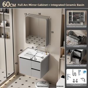 Integrated Ceramic Vanity Sink Luxurious Wall-mounted