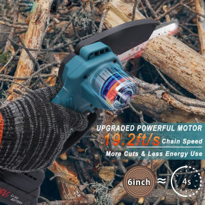 Makita 6-Inch Mini Chain Saw Imported from Japan Battery-Powered Portable Cordless Chain Saw Hand-Held Trimming Woodworking Electric Saw Original Rechargeable Tape Toolbox
