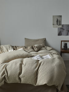 Wabi-Sabi Style Pure Cotton Bedding Set Soft Comfortable Four-Piece Suite Cotton Duvet Cover Bed Sheet Bedding Accessories