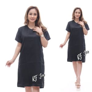 BAJU DRESS WANITA MODERN MODEL TERBARU MOTIF POLOS WARNA LENGAN PENDEK SELUTUT PARTY NATAL SERAGAMAN KARYAWAN PERGI GEREJA ATASAN UNTUK ORANG GEMUK DAN JUMBO SERAGAM BISA COD BAYAR DI TEMPAT