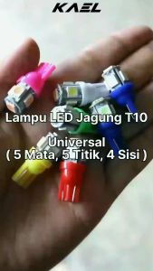 LED Jagung Titik T10 Universal Lampu Diam Senja Sein Sen Riting Ritting Colok Tancap 5 Mata 4 Sisi Kota KM Mundur Speedometer Motor Mobil Kabin 5050 SMD Ice Blue Kuning Merah Putih Pink Hijau Biru KAEL