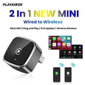 2in1 Wireless CarPlay Adapter Android Auto AI Smart Box Car Intelligent System Suitable For VW Toyota Nissan Honda Kia Opel MG