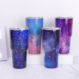 30oz.(900 ml) hot and cold tumbler starry designs(Purple)