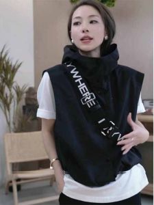 Hooded Vest Short Jacket Leisure Sleeveless Blouse