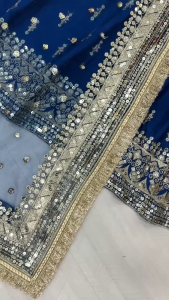 [PRE-ORDER] Ready Made Heavy Pure Chinon Silk With Embroidery Sequence Work Anarkali Gown (10-15days delivery)