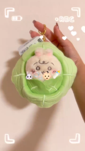 Chính hãng Nhật - NEW - Full tag - Móc khóa thú bông Chiikawa Baby Usagi Wrapped in Cabbage Mascot