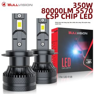 2 Đèn Pha Xe Hơi LED Siêu Sáng 80000LM Cường Độ Cao Thấp Đèn Sương Mù 6000K Trắng H7 H4 H1 H8 H9 H11 9006 9005 9012 Tương Thích Với Hầu Hết Các Loại Xe 12V