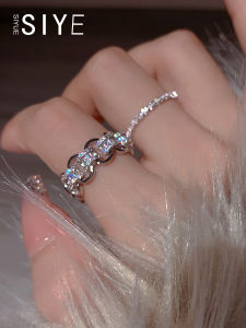 Super Flash Easiest for Match Fashion European and American Style Exaggerated Famous Brand Fashion Rhinestone-Encrusted Chain Ring Cold Wind Fancy Index Finger Ring Women