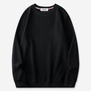 miiow | Warm Fleece Lined Long Sleeve Mens Hoodie Base Layer Shirt Casual Style Solid Color Cotton Polyester Blend Autumn Wear