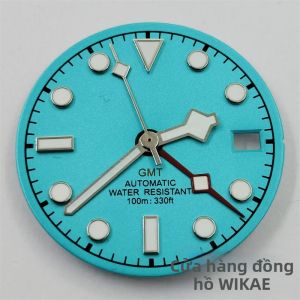 Mặt Đồng Hồ 29mm GMT NH34 Với Kim Hình Bông Tuyết Mặt Đen/trắng/xanh Dương Chỉ Số Vàng/hồng Kim GMT Xanh Dạ Quang Phụ Kiện Đồng Hồ.