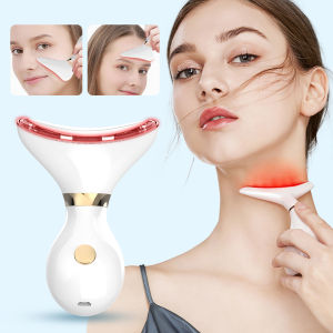 Facial Neck Massager 3 Colors Led Photon Therapy Heating Face Neckline Wrinkle Removal Reduce Double Chin Skin Lifting