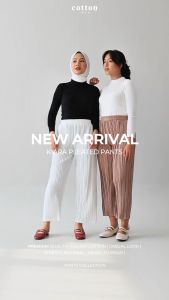 Cotton Inch - Kiara Celana Kulot Plisket Lidi Celana Panjang Wanita