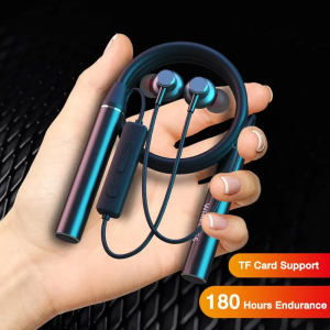 Wireless Headphones: 180 Hour Endurance Bluetooth Bass Headset with Mic & Stereo Neckband Earphones