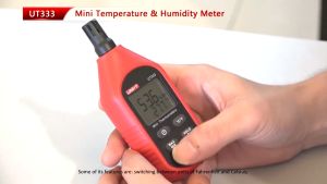 UNI-T UT333/ UT333BT เครื่องวัดอุณหภูมิรุ่นUT333/UT333BTมิเตอร์วัดอุณหภูมิและความชื้นในอากาศระบบดิจิทัลหน้าจอLCDขนาดเล็ก