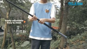 TELESIN 3.0M Premium Carbon Fiber Selfie Stick Extendable Extension Handheld Monopod Long Invisible Pole Lightweight for Action Cameras GoPro Hero SJCAM DJI Action Insta360 etc GP-MNP-300-3