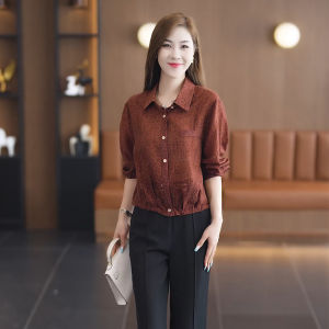 Fashion Shirt for Women 2024 Autumn New Arrival Small Loose Western Style Slim Looking Easiest for Match Beautiful Casual Small Shirt Top