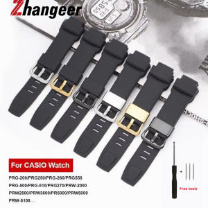 Zhangeer Soft Silicone Watch Bracelet for Casio PROTREK PRG-200/PRW-3500 Straps