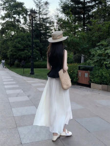 YUFUQING | French Style Sleeveless Round Neck Slim Fit Top High Waist Mini Skirt Two Piece Set Womens New Summer Outfit A-Line Skirt