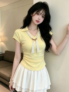 GUZILIAN | Stylish Slimming V-Neck T-Shirt