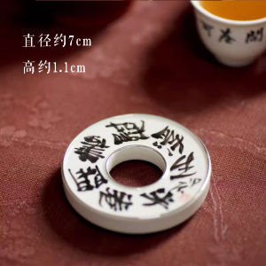 Hand-Painted Ceramic Tea Pot Holder Heat Insulation Cup Coaster Tea Ceremony Essential Chinese Style Kitchen Dining Table Decor