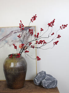 Trái Cây May Mắn Giả Quả Lê Đỏ Trang Trí Hoa Giả Theo Phong Cách Trung Cổ Thiết Kế Hình Dạng Tùy Chỉnh Trang Trí Nhà Trong Nhà