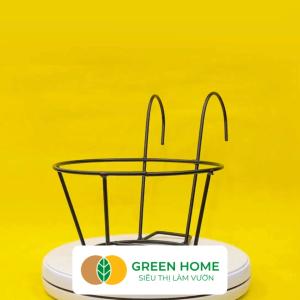 Giỏ Treo Hoa Ban Công Greenhome D22xC18cm Chất Liệu Sắt Sơn Tĩnh Điện Phù Hợp Với Mọi Lan Can Dễ Treo Móc