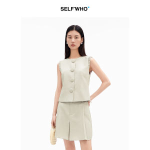 Flax Feeling Old Money Style Short Straight Sleeveless Jacket